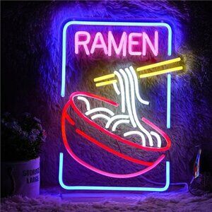 Top Ramen Neon Sign Noodle Led Lights Wall Decor Food Restaurant Foodie Chef NEW